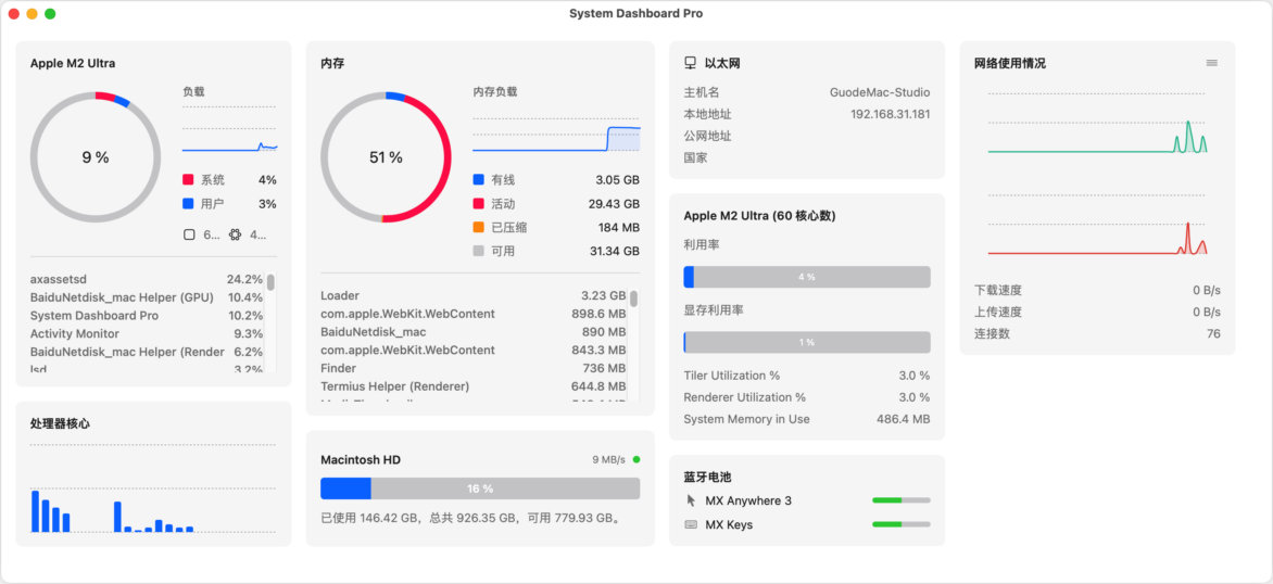 System Dashboard Pro 系统监控检测-第2张图片-力界网