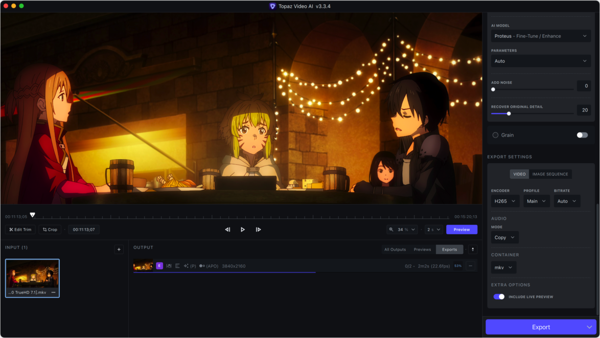 Topaz Video AI Mac版 AI分辨率提升 1080P转4K-第4张图片-力界网