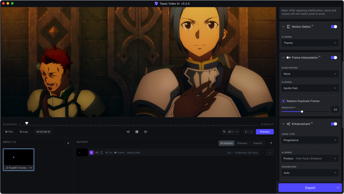 Topaz Video AI Mac版 AI分辨率提升 1080P转4K-第7张图片-力界网