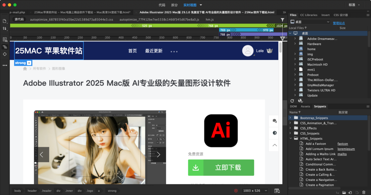 Adobe Dreamweaver 2021 Mac版 DW软件 代码编辑器-第9张图片-力界网