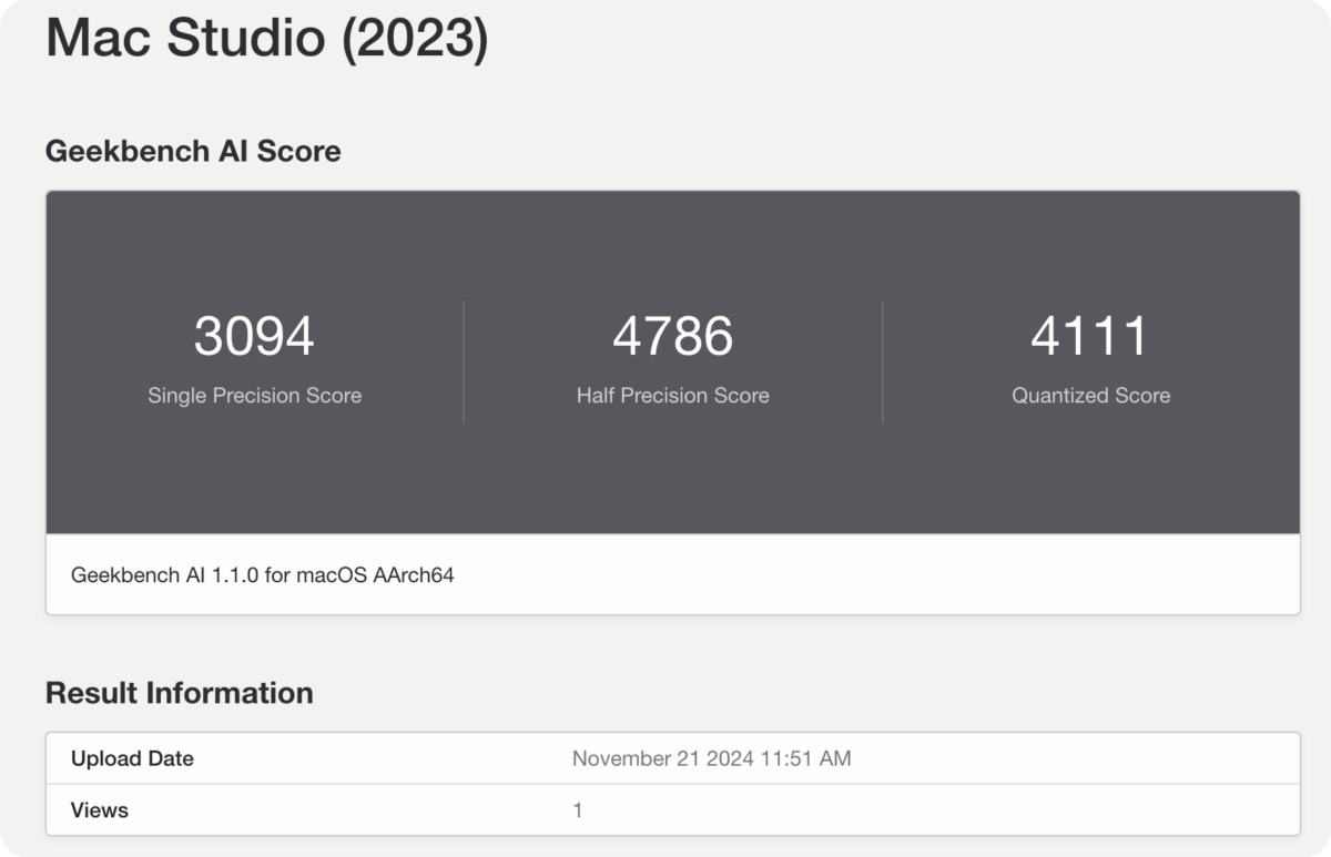 Geekbench AI Mac版 系统性能检测-第4张图片-力界网